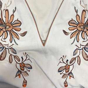 Camiseta sin mangas con cuello en V profundo, gamuza bordada, estilo vaquero del oeste americano para hombre