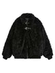 Metal leather button Faux Fur Jacket