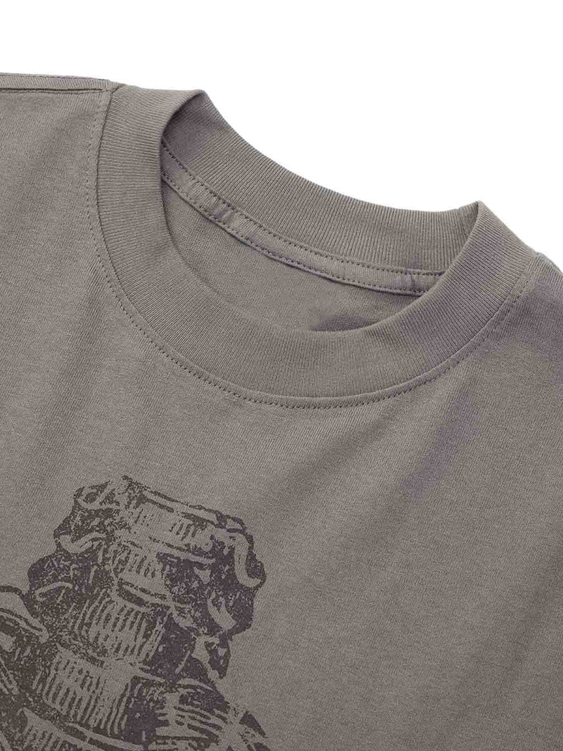 Pencil Detail Skull Street Rap T-shirt