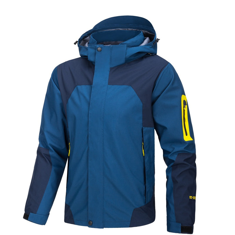 OUTDOOR DESTACHABLE HOODED WATERROOF HARDSHELL JACKET