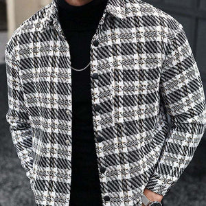 Einreihige Herrenjacke mit gemischtem Revers