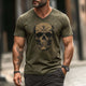 Camiseta de manga corta con estampado de calavera vintage para hombre