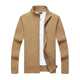 Men's Casual Stand Collar Zipper Slim Fit Knit Cardigan