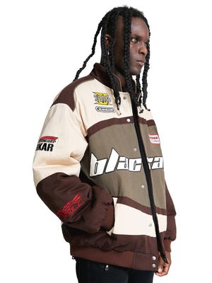 Chaqueta de carreras acolchada de estilo retro 