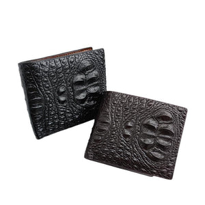 Men's Short Vintage Crocodile Head Multi-Card Wallet