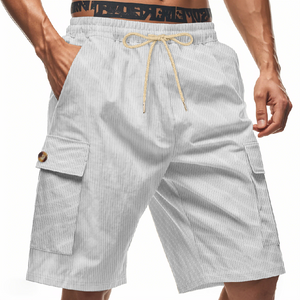 Pantalones cortos casuales con textura de rayas para hombre 
