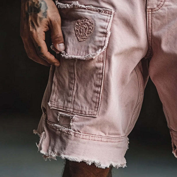 Men's Fashion Raw Edge Denim Shorts