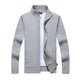 Men's Casual Stand Collar Zipper Slim Fit Knit Cardigan