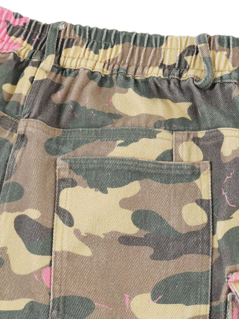 Floral Camouflage Multi Pocket Cargo Pants