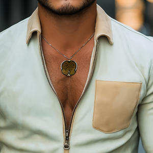 Men's Spring Fashion Casual Deep V Neck Zipper Suede Long Sleeve Shirt