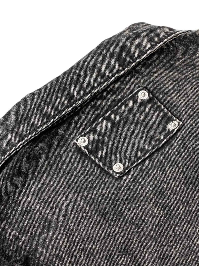 Raw Edge split Washed Denim Vest