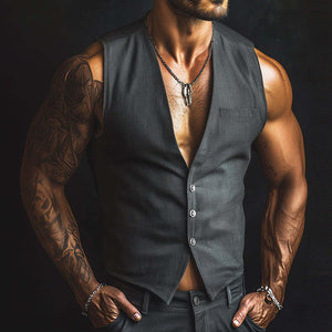 Men's Vintage Casual Single Breasted Vest