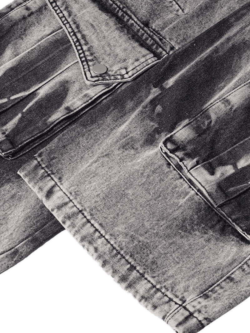 High Street Washed Distressed Work Jeans