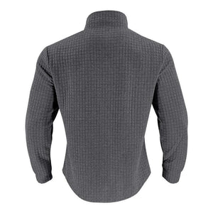 Camiseta de manga larga con cuello alto cuadrado pequeño y media cremallera para hombre