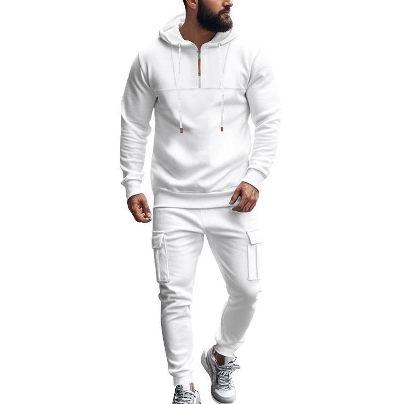 Men's Loose Sports Hooded Sweatshirt And Pants Set