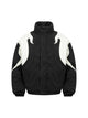 Street Flame Embroidered Suede Padded Puffer Jacket