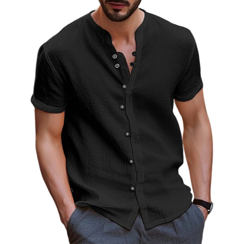 HAWAIIAN MEN'S RETRO BUTTON CASUAL SHORT SLEEVE SHIRT