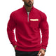Men's Casual Zipper Stand Collar Solid Color Sweatshirt