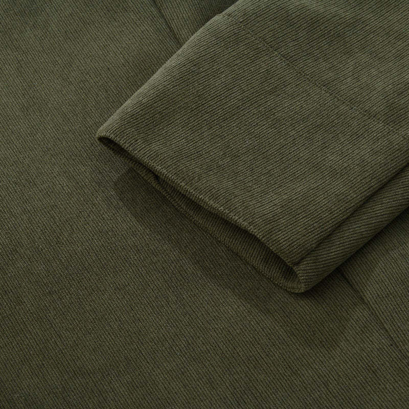 Men's Vintage Corduroy Stand Collar Single Breasted Slim Short Coat