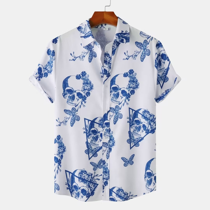 MEN'S CASUAL PRINTED SHORT SLEEVED SHIRT BEACH SHIRT