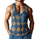 Men's Vintage Diamond Knit Crew Neck Tank Top