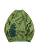 Cartoon Dinosaur Printed Sweater