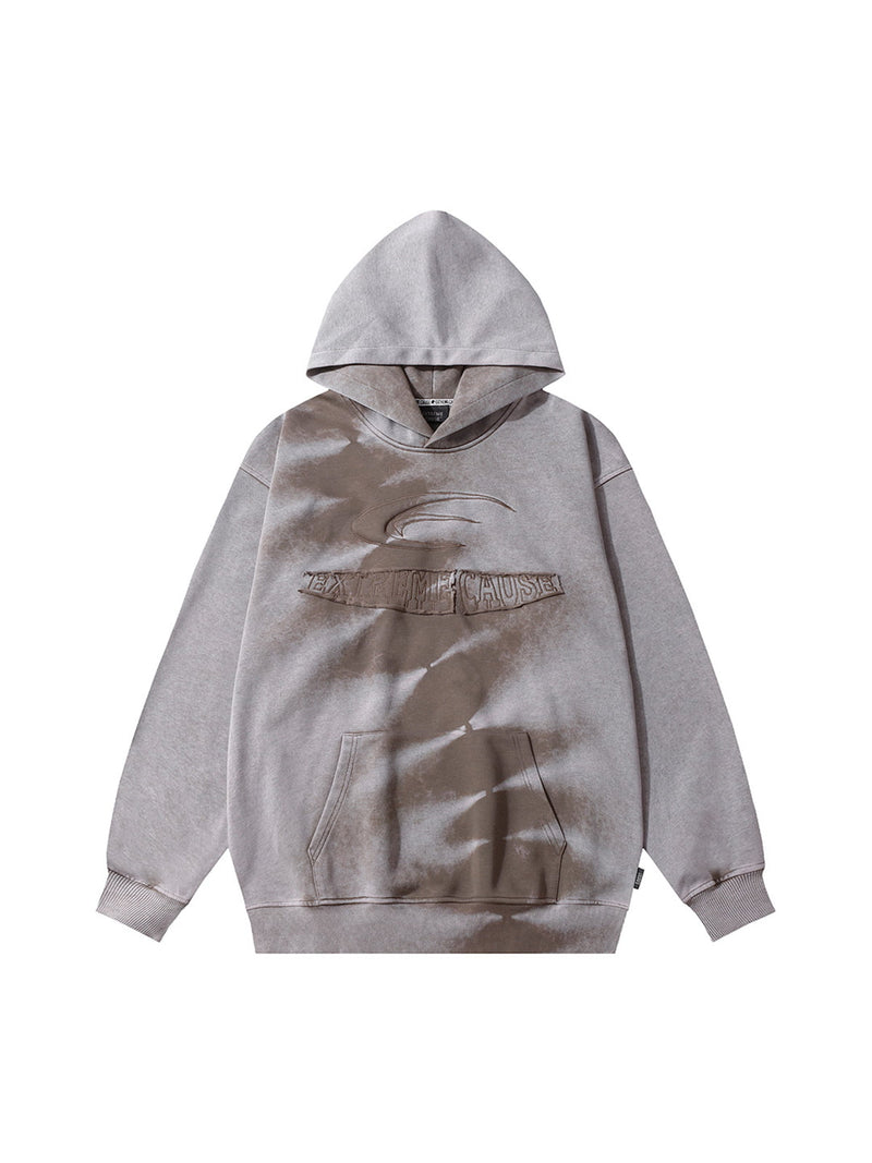 Tie-dye Contrasting Print Pullover Hoodie