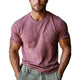 Herren-T-Shirt mit Retro-Waschung und Rosenstickerei, kurzärmelig