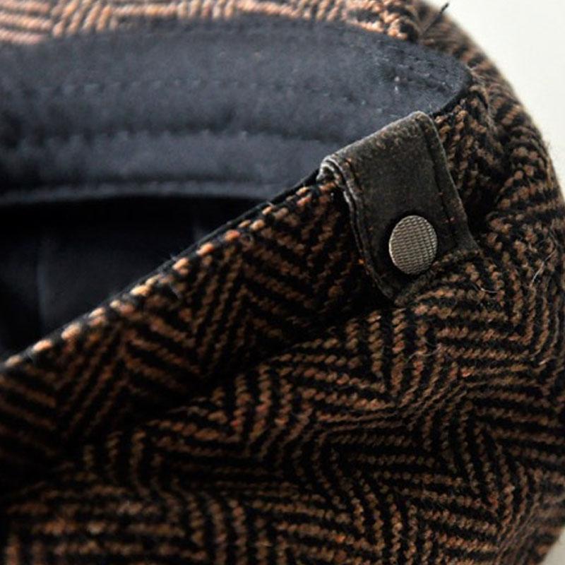 Men's Vintage Herringbone Woolen Beret