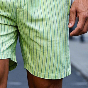 Men's Pinstripe Print Casual Shorts