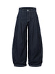 Deconstructed Contrast Stitching Pleated Machete Baggy Jeans