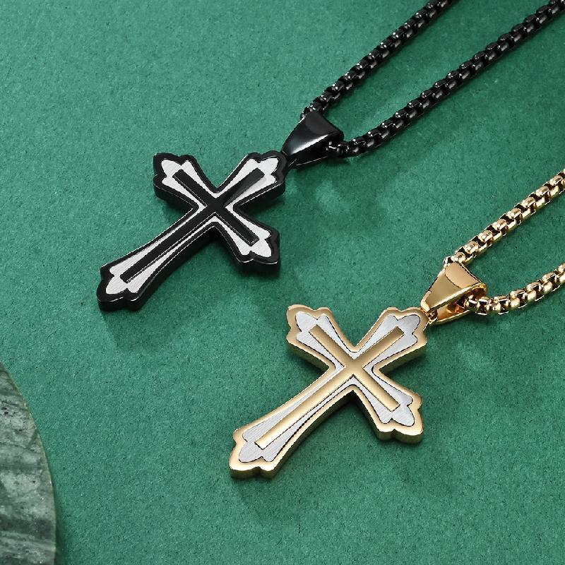Retro Lässige Farblich passende Kreuz Halskette