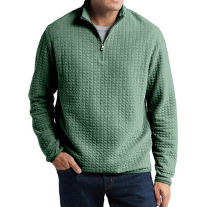 Lässiges, einfarbiges, kariertes Jacquard-Pullover-Sweatshirt für Herren