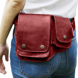 Bolso de hombro clásico vintage ajustable de cuero PU con cinturón para hombre
