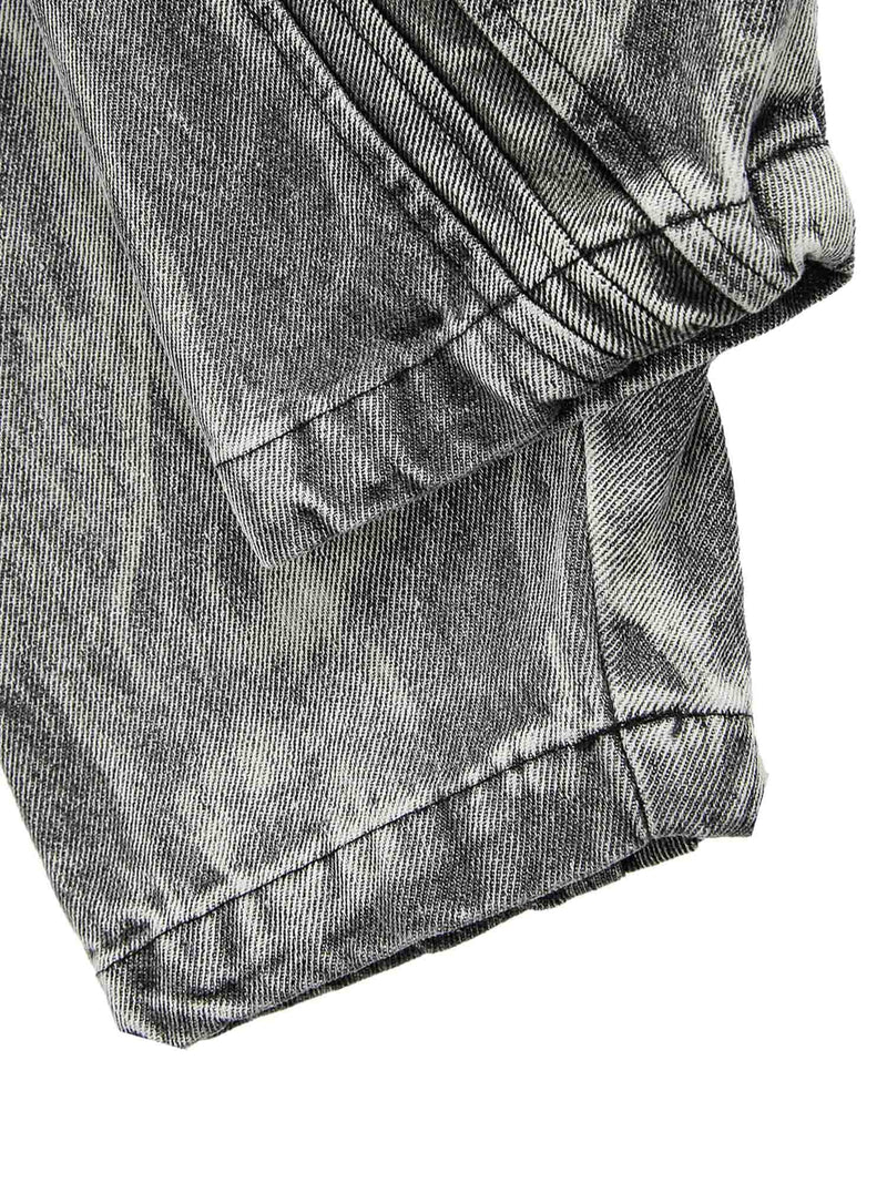 Jeansjacke im Hip-Hop-Stil mit verwaschenem Print 