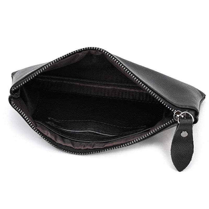 Cartera larga vintage de piel de Caballo Loco con cremallera de gran capacidad para hombre 