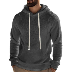 Sudadera con capucha de manga larga de polar para exteriores informal para hombre