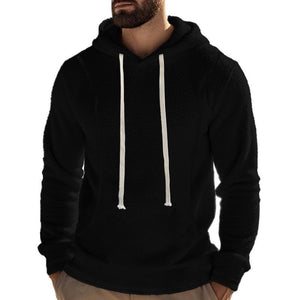 Sudadera con capucha de manga larga de polar para exteriores informal para hombre