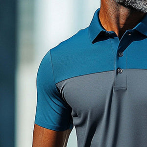 Men's Patchwork Breathable Quick-drying Sports Polo Shirt