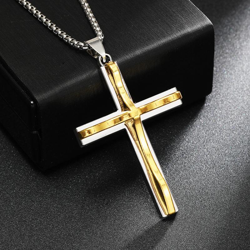 Vintage Casual Wave Cross Necklace