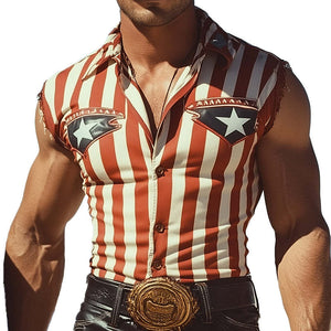 Men's Vintage Patch Raw Edge Tank Top