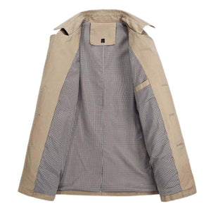 Gabardina de solapa de longitud media para hombre