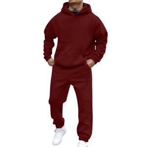 Herren Casual Loose Fleece Langarm Hoodie Jogginghose Set