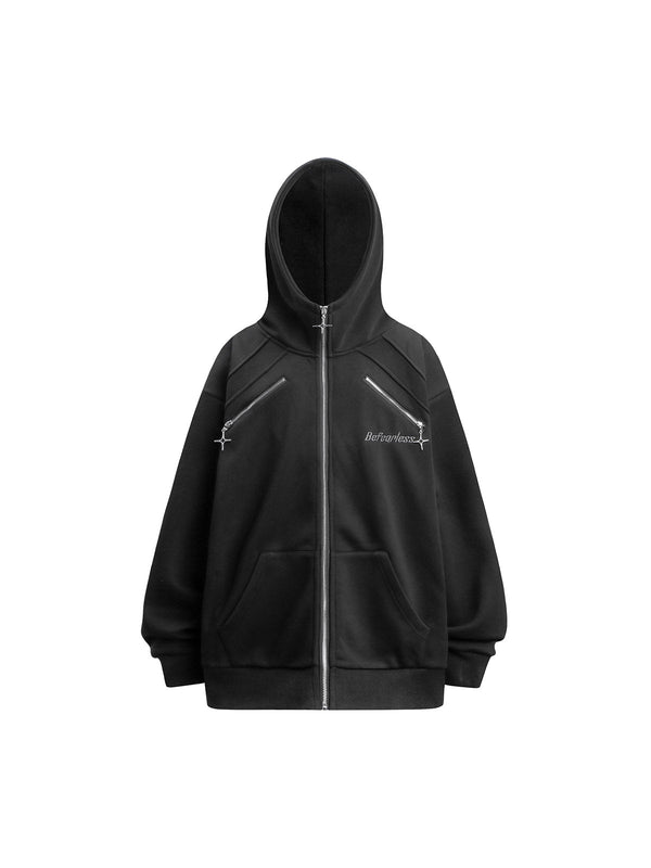 Cross Star Fleece Zip Up Hoodie