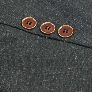 Blazer informal de lino con solapa con muesca y botonadura sencilla y corte entallado para hombre