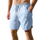 Men's Casual Cotton Linen Elastic Waist Loose Shorts