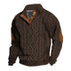 Suéter de punto texturizado trenzado con cuello alto vintage para hombre
