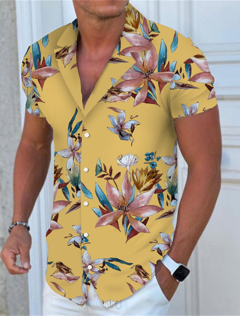 Men's Hawaiian Aloha Flowers Design Shirt