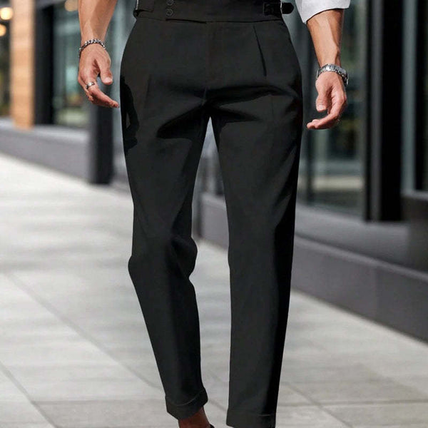 Pantalones de traje casuales de color sólido para hombre 