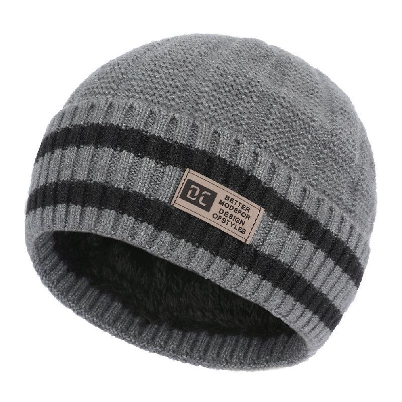 Gorro de punto cálido y versátil para hombre